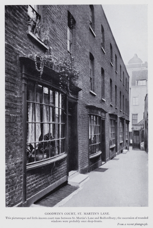 London: Goodwin's Court, St Martin's Lane (b/w photo)