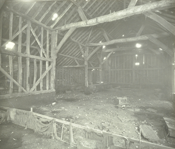 Central Road, Merton: Hill House, barn interior, 1929 (b/w photo)