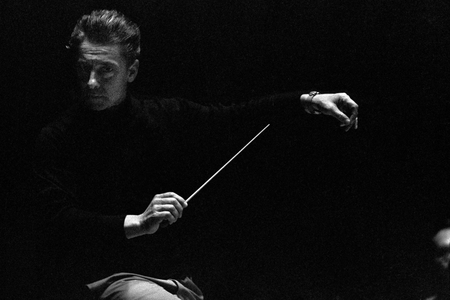 Herbert von Karajan, conducting ..., 1957 (photo)