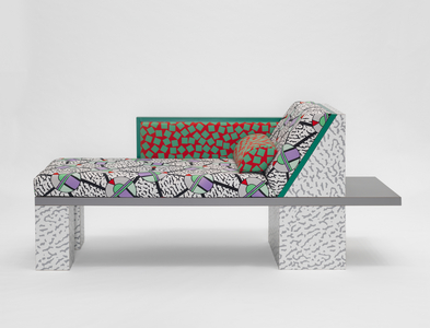 Royal chaise, 1983 (fabric and plastic laminated wood)