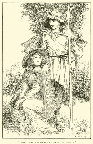 "Come, have a good heart, my sister Aliena" (litho)