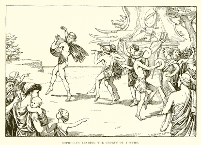 Sophocles leading the chorus of youths (engraving)