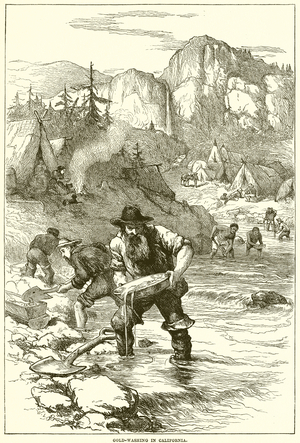 Gold-Washing in California (engraving)