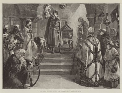 The Royal Institute Costume Ball Tableaux, Sir J D Linton's Group (engraving)