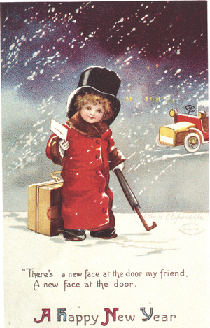 New Years Day Greetings Card, USA, 1890s