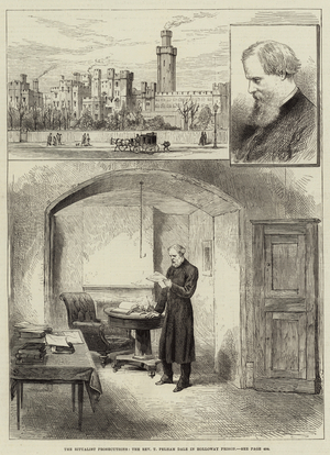 The Ritualist Prosecutions, the Reverend T Pelham Dale in Holloway Prison (engraving)