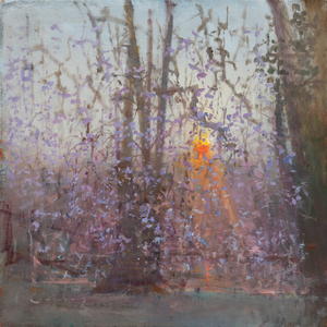 Prunus in Blossom, 2021 (oil on board)