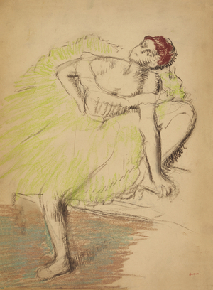 Seated Dancer, circa 1897-1900. (pastel and charcoal on paper mounted on card)