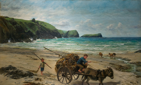 Carting for Farmer, Pengelly, Cornwall, 1872 (oil on canvas)