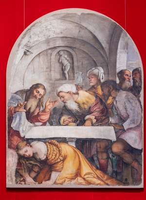 Feast in the house of Simon the Pharisee, 1532-33 (fresco transferred on canvas)
