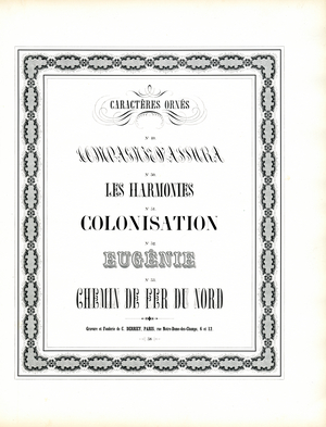 Decorative Typefaces with Chain-like Ornamental Frame (print)