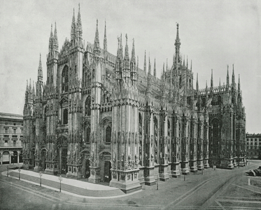 The Milan Cathedral, Italy (b/w photo)