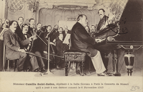 Portrait of Camille Saint-Saens (b/w photo)