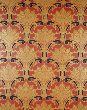 Detail of the Wallpaper in the Billiard Room, Dunster Castle