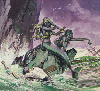 Mermaids (colour litho)