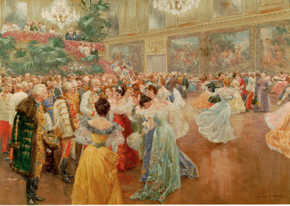 Courtball in the Redoutensaele, Imperial Palace, Vienna … (watercolour)