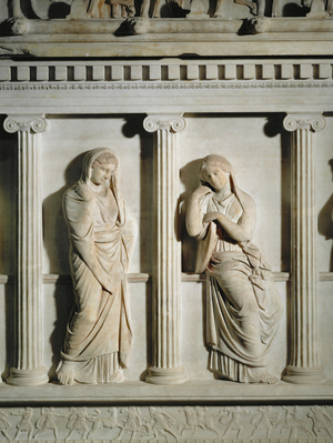 The Sarcophagus of Mourning Women, a column-type sarcophagus, royal necropolis at Sidon