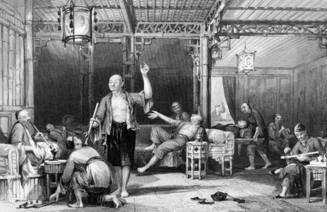 China: 'Chinese Opium Smokers'. By Thomas Allom, c. 1845
