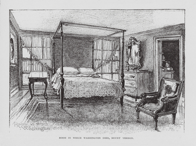 Room in which Washington Died, Mount Vernon (litho)
