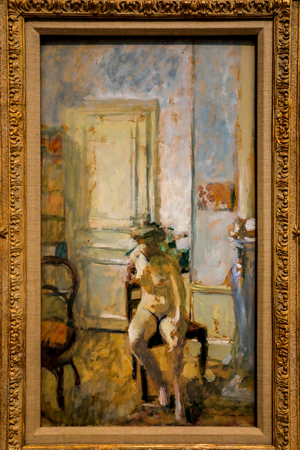 Nude on a chair, 1904 (oil on cupboard)