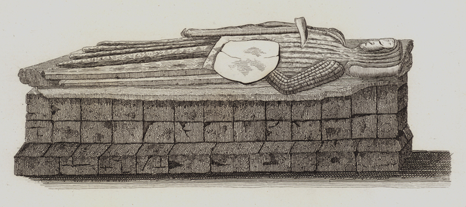 Monument of Richard Corbet, Knight Templar (engraving)