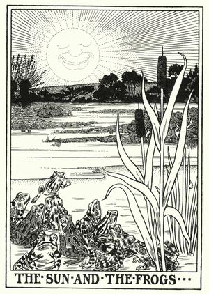 Fables of La Fontaine: The sun and the frogs (litho)