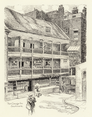 The George Inn, Southwark (litho)