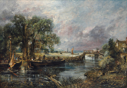 View on the Stour near Dedham, full-scale sketch, c.1821-22 (oil on canvas)