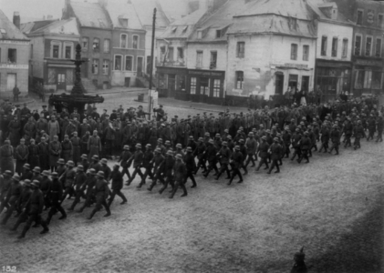 German Soldiers on Parade, 1916 (b/w photo)