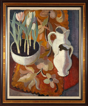 Still Life Tulips and Jugs, c.1928 (oil on canvas)