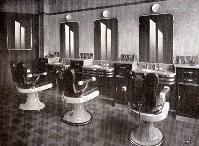 Interior of a hair salon around 1930