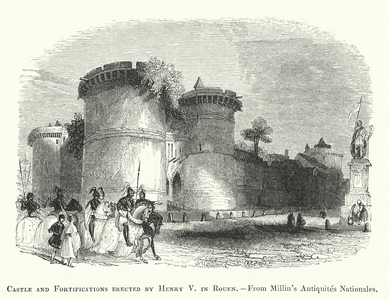 Castle and Fortifications erected by Henry V in Rouen (engraving)
