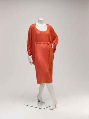 Evening ensemble, c.1980 (silk, beads)