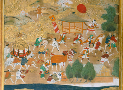 Osakazu Byobu - Japanese eight-panel folding screen (painting)