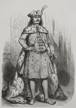 Francis II Rákóczi, Prince of Transylvania, portrait, 1856 (engraving)
