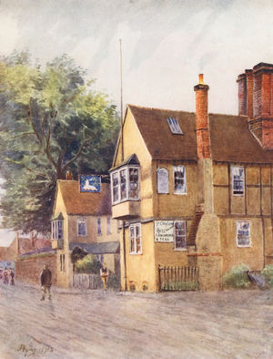 Surrey: The "White Hart," Godstone (colour litho)