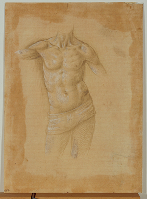 Bust of a half-naked man, without head …