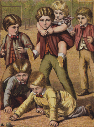 Boys' Play and Girls' Play (colour litho)