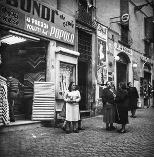 Women in Coronari Street, Rome, Italy, 1950s (b/w photo)