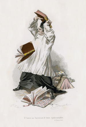 Le Lutrin, Ch V (coloured engraving)