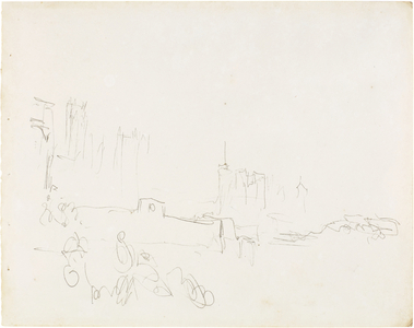 Canterbury from the West Gate (pencil on paper)