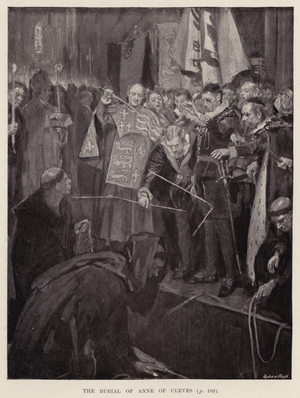 The burial of Anne of Cleves (litho)