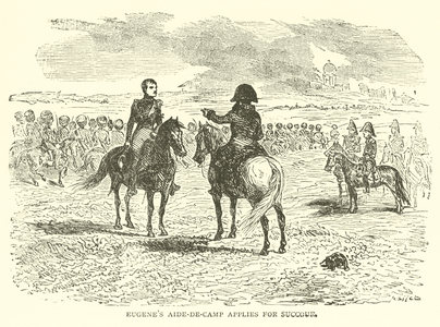 Eugene's aide-de-camp applies for succour (engraving)