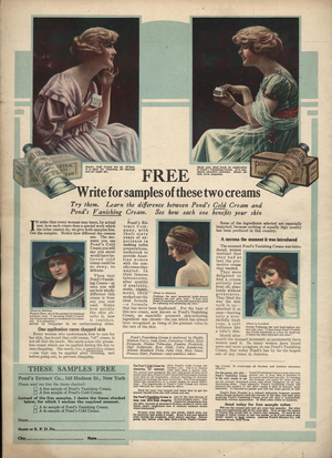 Pond's Magazine, advert, USA, 1910s