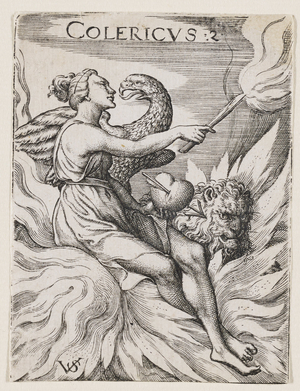 Choleric Temperament, c.1530-62 (engraving)