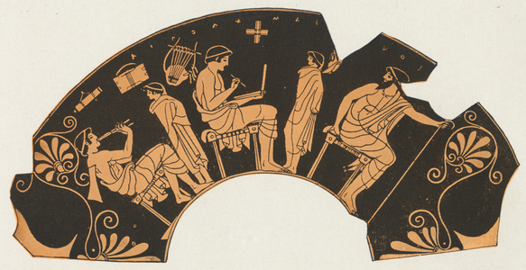 Greek vase-painting showing music