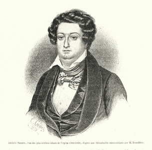 Adolphe Nourrit, l'un des plus celebres tenors de l'Opera, 1802-1839, d'apres une lithographic communiquee par M Dessolliers (engraving)