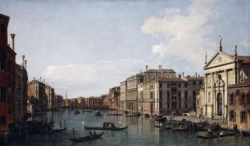 The Grand Canal, Venice, looking South-East from San Stae to the Fabbriche Nuove di Rialto,  (oil on canvas)