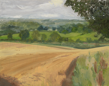 Rain in Charlbury (oil on canvas)