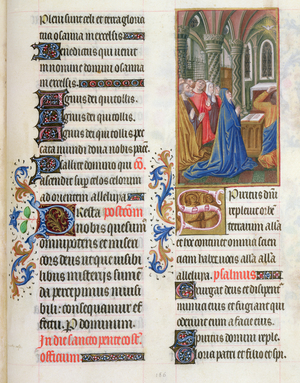 ms. 65/1284 fol. 186v, The Pentecost from the 'Très Riches Heures du duc de Berry' (vellum)